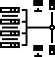 file server computer network data multimedia - solid icon vector