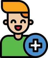 account user add new medical - filled outline icon vector