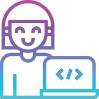 developer coding programmer software development - gradient icon vector