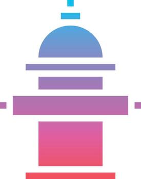 construcción de agua hidrante - icono sólido degradado vector