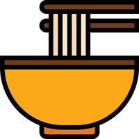 noodle food ramen - filled outline icon vector