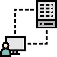 server client connection software development - filled outline icon vector