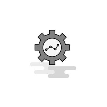 Gear setting Web Icon Flat Line Filled Gray Icon Vector