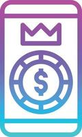 mobile casino chip king winner - gradient icon vector