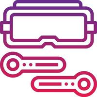 vr virtual reality game device multimedia - gradient icon vector