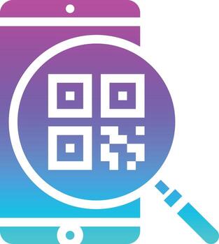 escaneo de código qr comercio electrónico móvil - icono sólido degradado vector