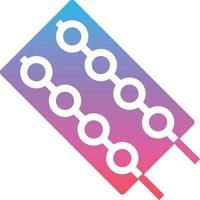 pork ball stick food - gradient solid icon vector