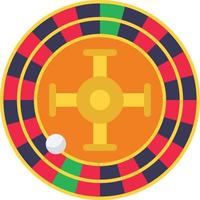 ruleta casino bola rodar juegos de azar - icono plano vector