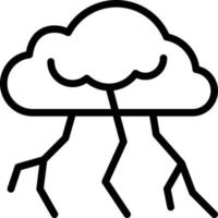 thunderstrom thunder strom rain - outline icon vector