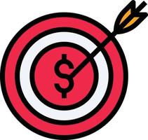 target goal arrow dart aim - filled outline icon vector