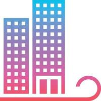 construction work building - gradient solid icon vector