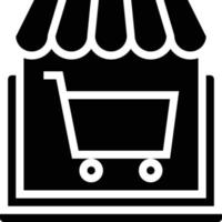 ecommerce cart shopping software development - solid icon vector