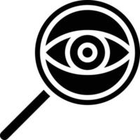 observing lens eye focus spy - solid icon vector