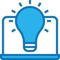 intelligent system idea software development - blue icon vector
