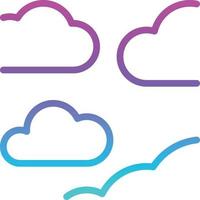 mostly cloudy sky partly - gradient icon vector