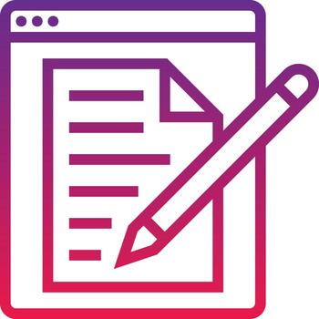 writing content website software development - gradient icon vector