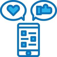 social media like love feed multimedia - blue icon vector