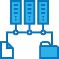 server file storage software development - blue icon vector