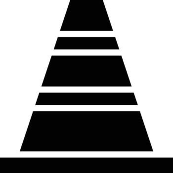 construction cone tool - solid icon vector