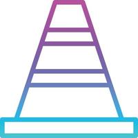 construction cone tool - gradient icon vector
