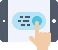 botón móvil de la tableta de usabilidad haga clic en tocar - icono plano vector