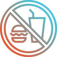 no hay transporte de bebidas alimenticias - icono de gradiente vector