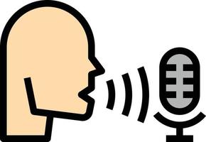 voice command talk speech multimedia - filled outline icon vector