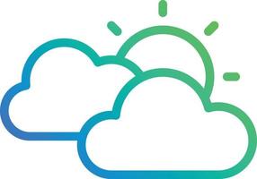 partly cloudy mostly sky cloud - gradient icon vector