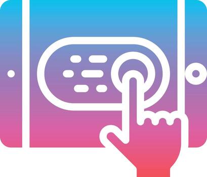 botón móvil de la tableta de usabilidad haga clic en tocar - icono sólido degradado vector