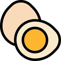 boiled egg food - filled outline icon vector