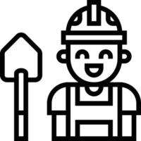 trabajador trabajo avatar construcción - icono de contorno vector