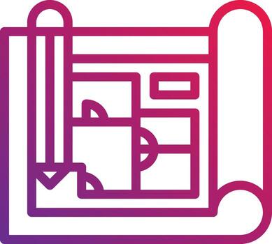 blueprint construction build - gradient icon vector