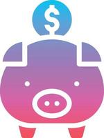 saving pig piggy bank - gradient solid icon vector