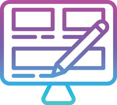 Edición de gráficos de computadora de diseño web - icono de degradado vector