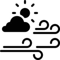 breezy windy sky wind - solid icon vector