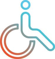 disabled person wheelchair - gradient icon vector