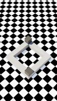 cubes rotating on platform at bottom of chessboard, repeatable loop Chess abstract animation of a cube. video
