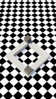 cubes rotating on platform at bottom of chessboard, repeatable loop Chess abstract animation of a cube. video