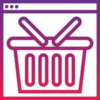 basket online site shopping ecommerce - gradient icon vector