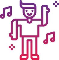 dancing party music dancer fun - gradient icon vector