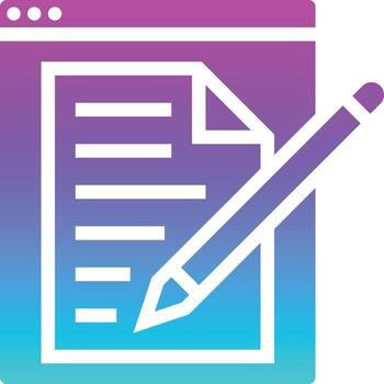 writing content website software development - gradient solid icon vector