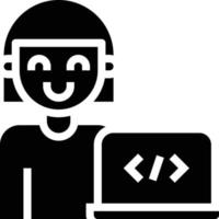 desarrollador programador de codificación desarrollo de software - icono sólido vector