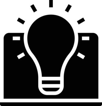 intelligent system idea software development - solid icon vector