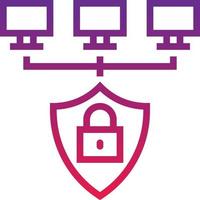 network safety protected software development - gradient icon vector