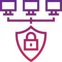 network safety protected software development - gradient icon vector