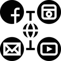 social media world multimedia online ecommerce - solid icon vector