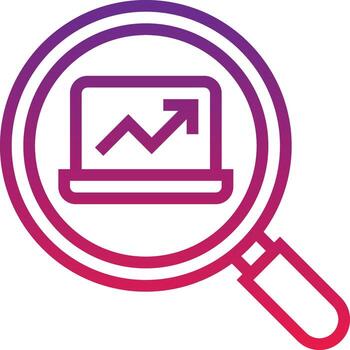 analysis system search software development - gradient icon vector