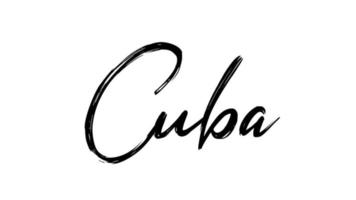 Cuba text sketch writing video animation 4K