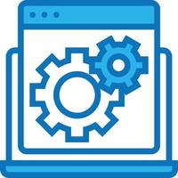 development software engineering preference setting - blue icon vector