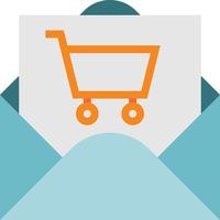 email shopping subscription cart ecommerce - flat icon vector